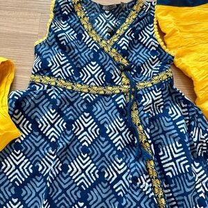 Yellow and Blur Salwar Kameez for girls 2Y